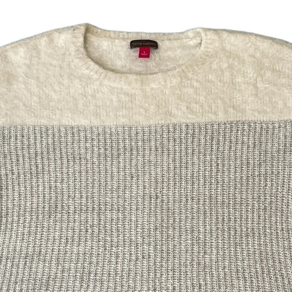 Vince Camuto Eyelash Crewneck Sweater Cream & Grey Size Small - Picture 3 of 8